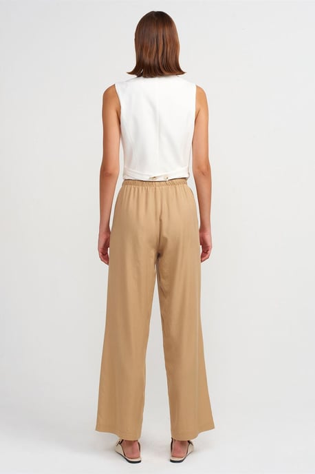 Dames Wijde Tencel Broek met Touwtjes in de Taille - Image 2