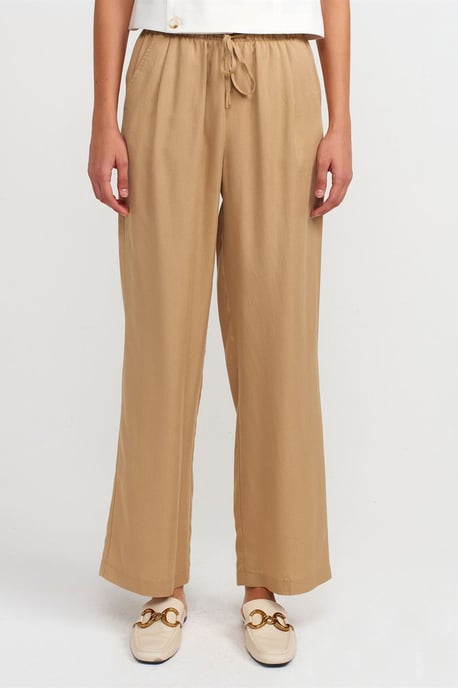 Dames Wijde Tencel Broek met Touwtjes in de Taille - Image 3