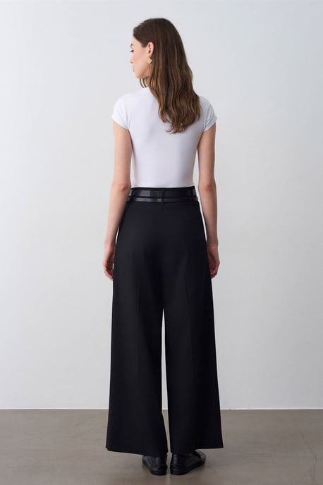 Hoge Taille Wijde Pantalon met Plissé - Image 2