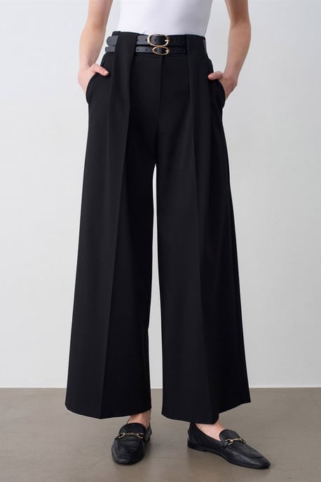 Hoge Taille Wijde Pantalon met Plissé - Image 3