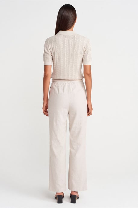 Hoge Taille Tencel Broek met Koord taille - Image 2