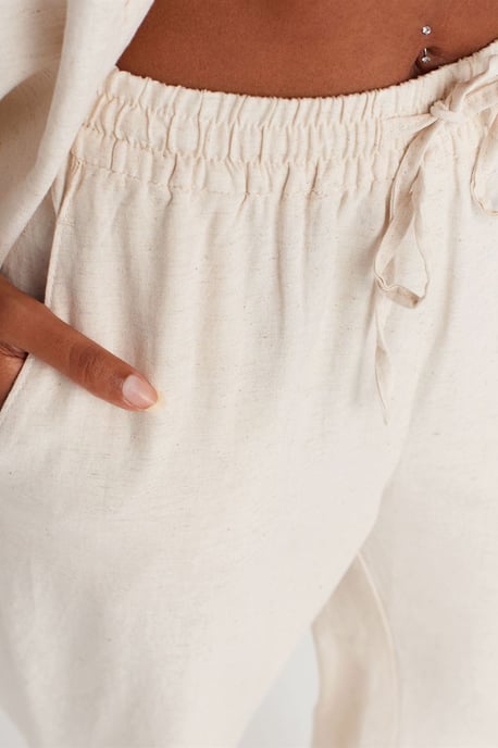 Nieuwe broek met wijde pijpen en koord in de taille - Image 3