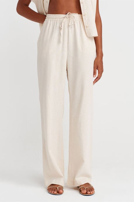 Nieuwe broek met wijde pijpen en koord in de taille - Image 4