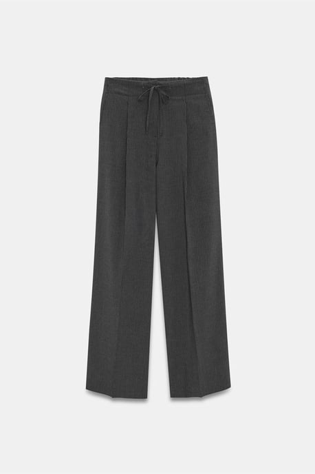 Wide-Leg Crepe Drawstring Trousers - Image 6