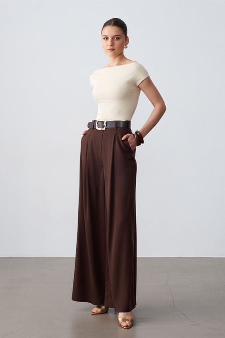 Hoge Taille Plissé Wijde Pantalon - Image 4