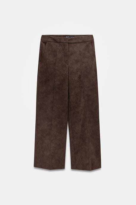 Hoge Taille Wijde Pijpen Nep Suède Broek - Image 5