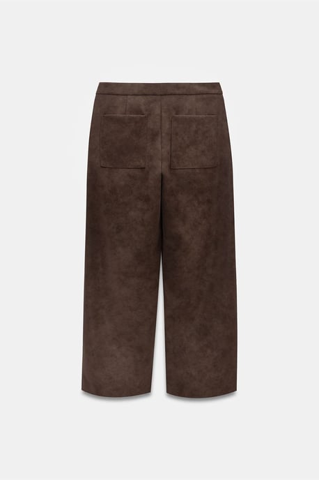Hoge Taille Wijde Pijpen Nep Suède Broek - Image 6