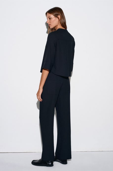 Women's Wide-Leg Crepe Trousers - Image 2