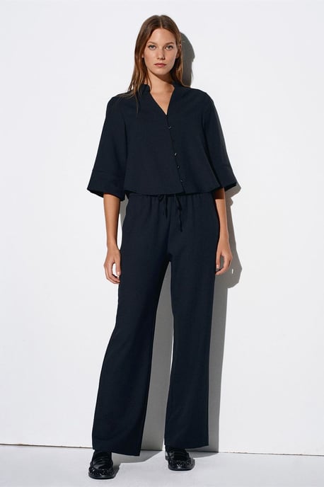 Women's Wide-Leg Crepe Trousers - Image 3