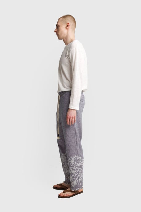Heren Katoenen Geborduurde Brei Wijde Pantalons - Image 2