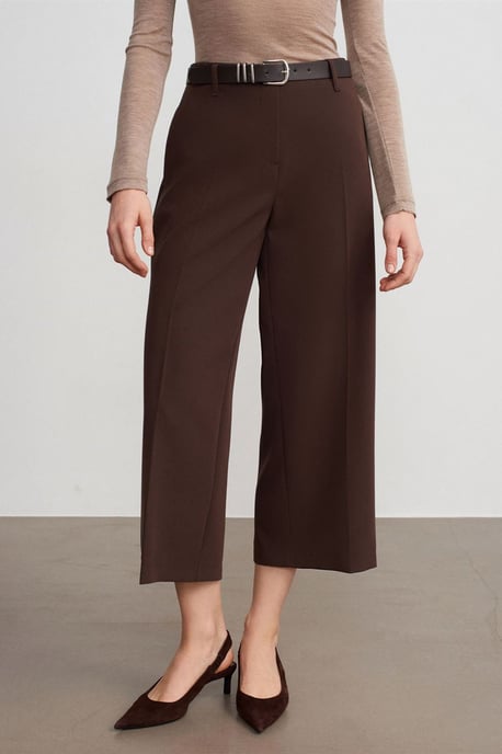 Hoog-Waisted Ceintuur Crepe Culottes - Image 3