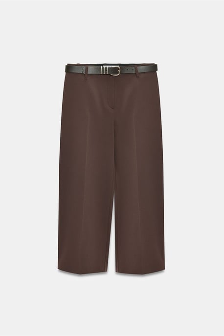 Hoog-Waisted Ceintuur Crepe Culottes - Image 5