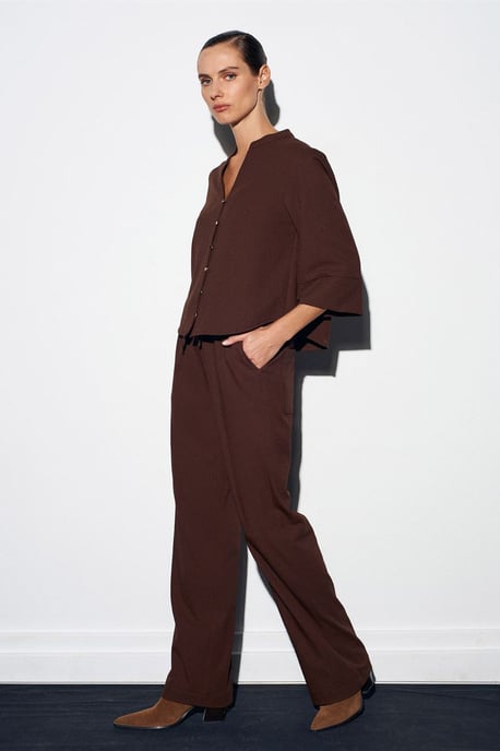 Women's Wide-Leg Crepe Trousers - Image 3