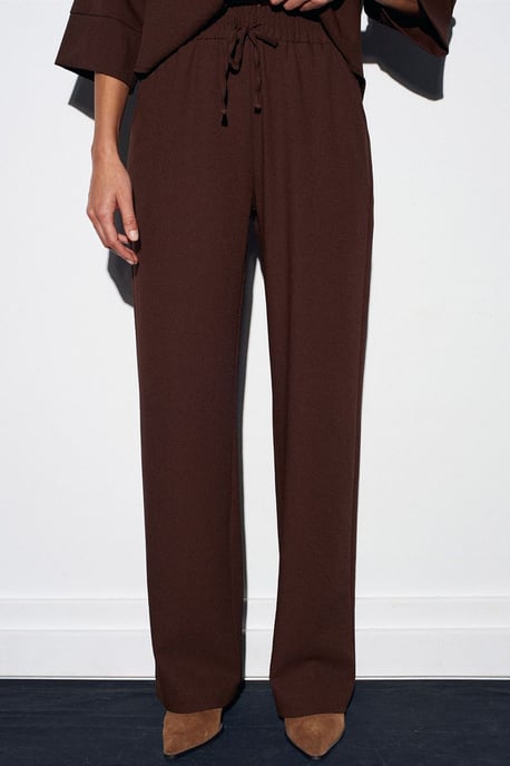 Women's Wide-Leg Crepe Trousers - Image 5