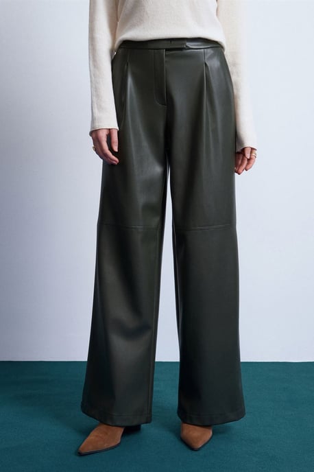 Hoogwaardige Wijde Fake Leer Broek - Image 3