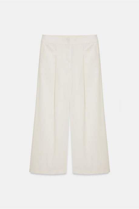 Dames Hoge Taille Wijde Pijpen Geplooide Broek - Image 5