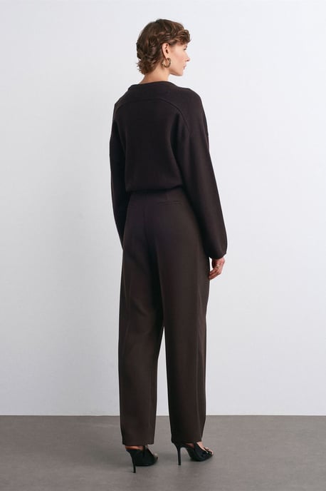 High-waist Wide-leg Crepe Trousers - Image 2