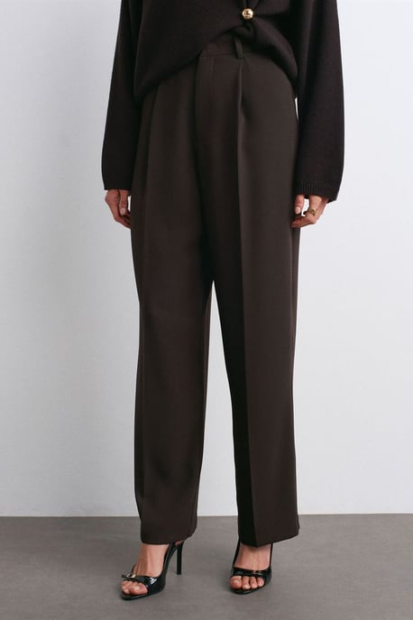 High-waist Wide-leg Crepe Trousers - Image 5