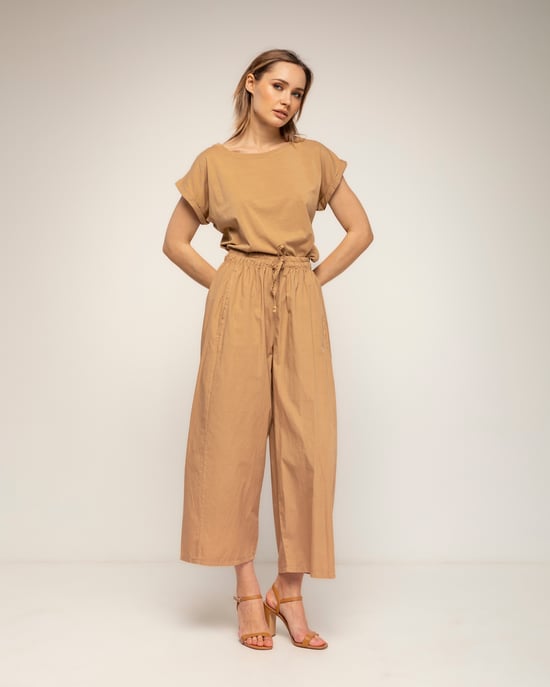 Rechte broek met zakken en elastische taille - Image 1