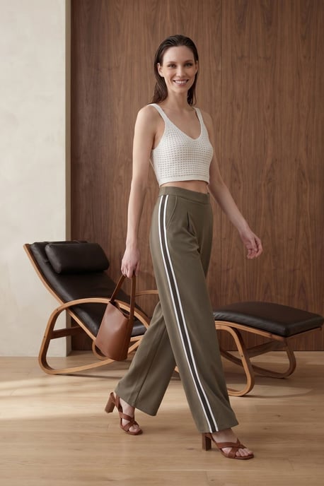 Hoge Taille Plissé Wijde Pantalon - Image 1