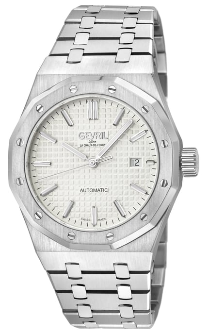 Gevril 49402B Men's Gotham Swiss Made Automatic, Sellita SW200-1 Silver Stainless Steel Watch - Image 1