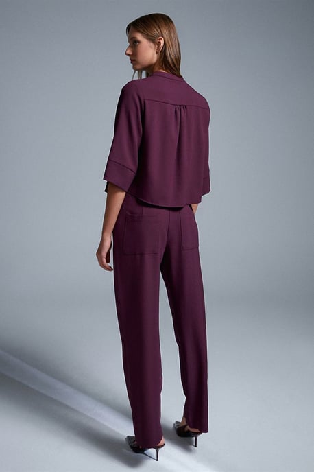 Women's Wide-Leg Crepe Trousers - Image 2