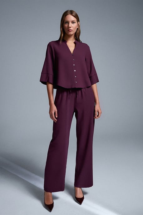 Women's Wide-Leg Crepe Trousers - Image 3