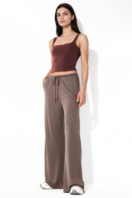 Wide Leg Drawstring Trousers - Image 2