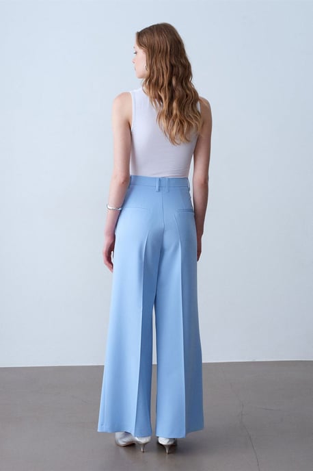 High-Waist Wide-Leg Crepe Trousers - Image 2