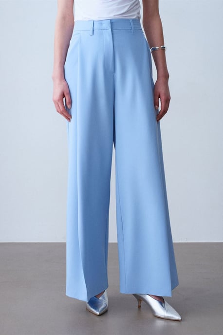 High-Waist Wide-Leg Crepe Trousers - Image 3