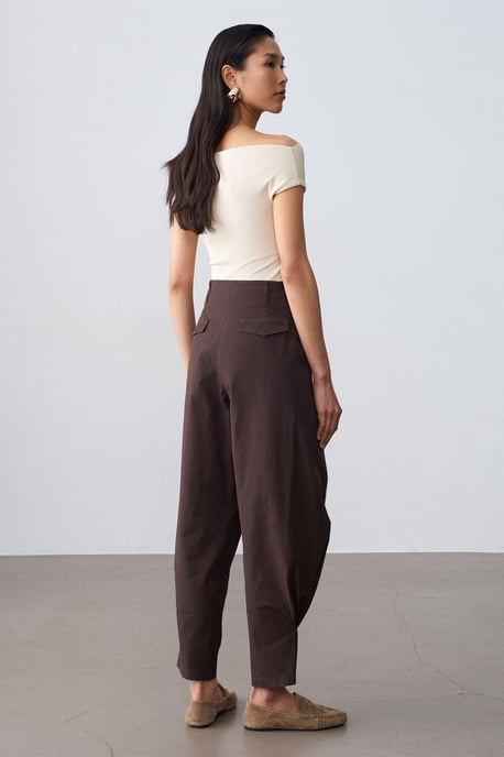 Dames Hoge Taille Wijde Broek van Poplin - Image 2