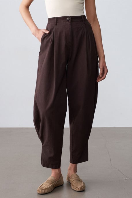 Dames Hoge Taille Wijde Broek van Poplin - Image 3
