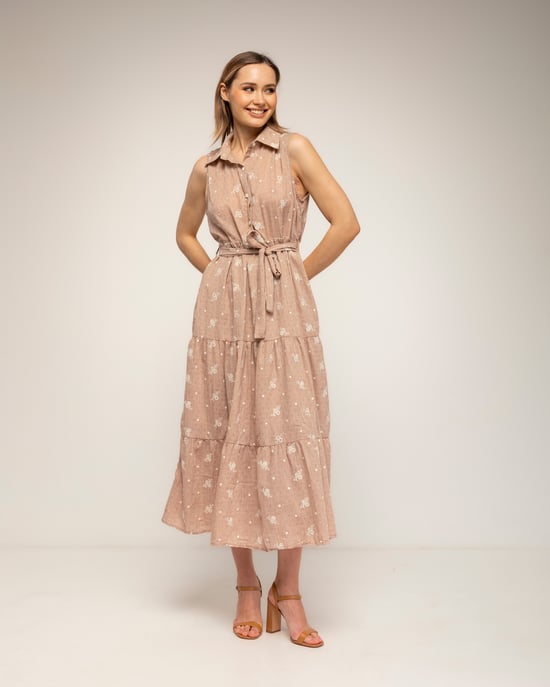 Midi-blousejurk met borduursels - Image 2