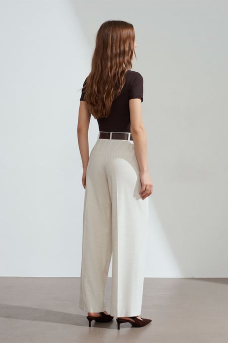 Belted Wide-leg Palazzo Trousers - Image 2