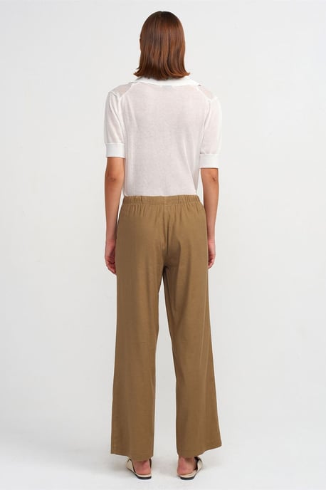 Vrouwelijke Wijde Tencel Broek met Touwtjes Taille - Image 2