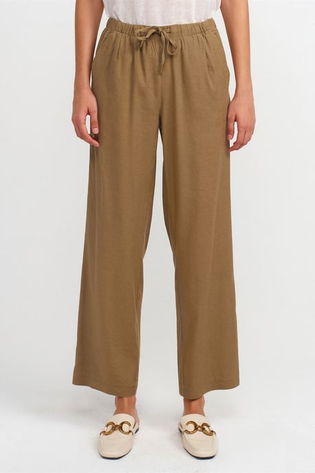 Vrouwelijke Wijde Tencel Broek met Touwtjes Taille - Image 3