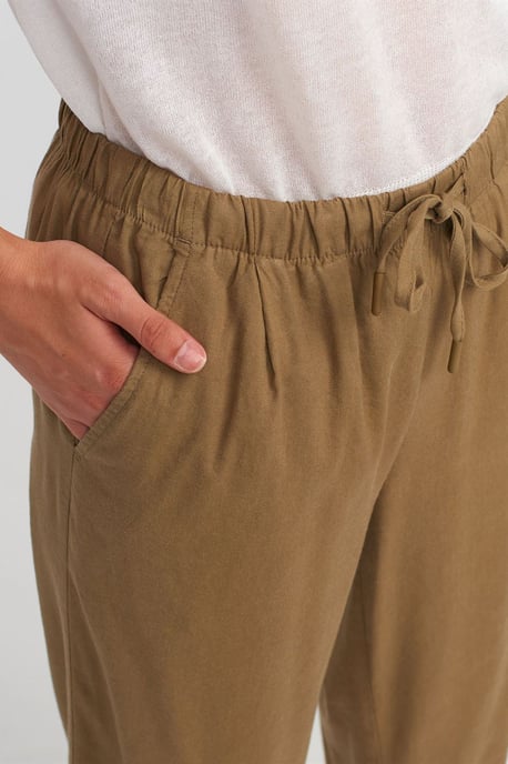 Vrouwelijke Wijde Tencel Broek met Touwtjes Taille - Image 4