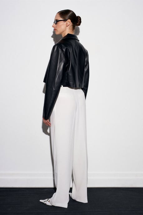 Hoge taille Wijde Pijpen Crêpe Broek - Image 4