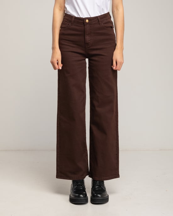 Basic wide leg jeans met een hoge taille. - Image 2