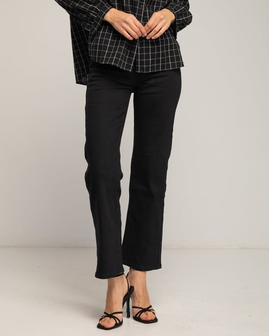 Basic wide leg jeans met een hoge taille. - Image 4