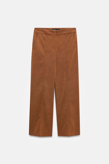 Hoge Taille Wijde Boucle Fake Suède Broek - Image 3