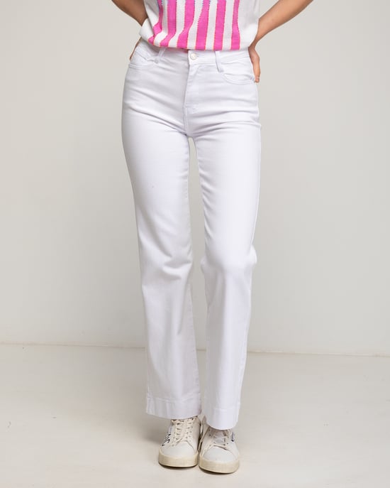 Basic wide leg jeans met een hoge taille. - Image 2