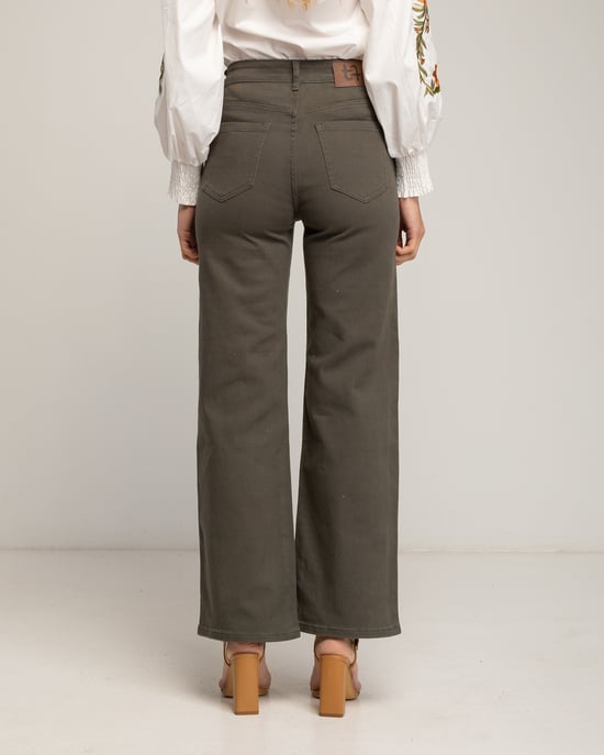 Basic wide leg jeans met een hoge taille. - Image 3