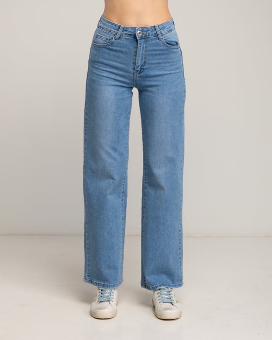 Wide leg basic high waisted jeans - Image 2