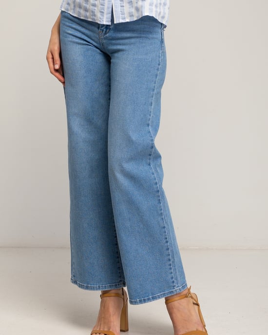 Wide leg basic high waisted jeans - Image 4