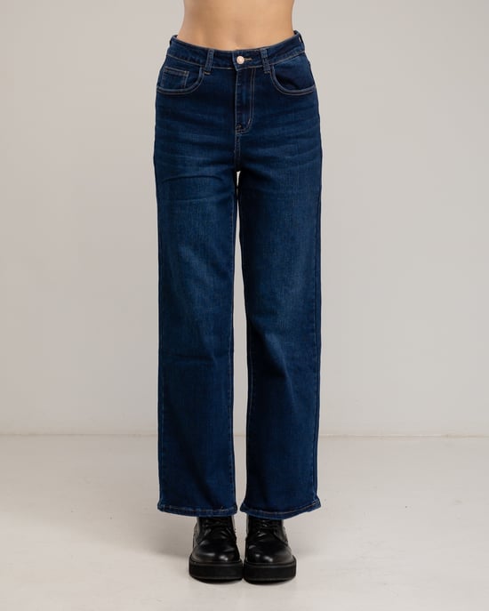Wide leg basic high waisted jeans - Image 2