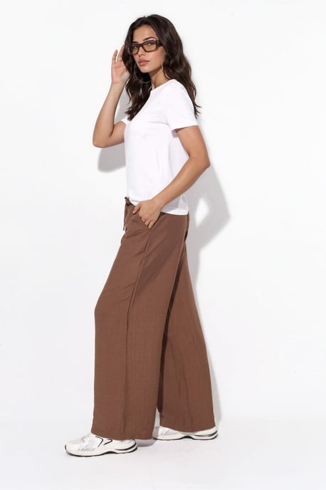Wijde Pantalon met Elastische Taille en Zakjes - Image 4