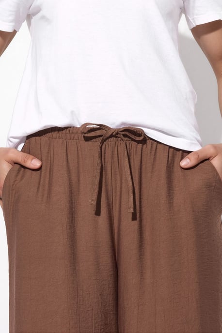 Wijde Pantalon met Elastische Taille en Zakjes - Image 5