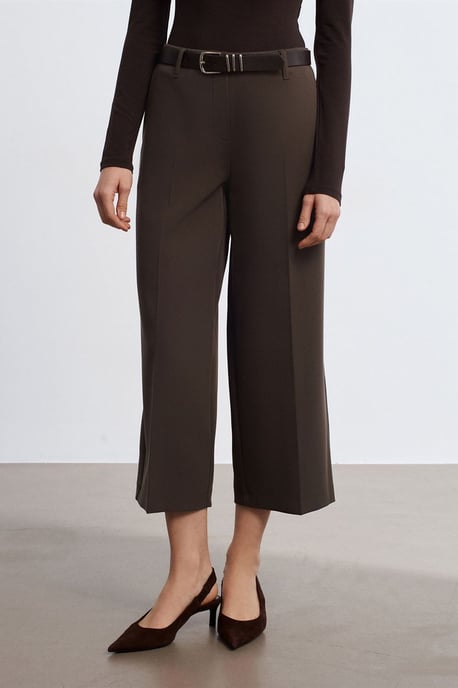 Hoogwaisted Gecurvde Culottes met Ceintuurlint - Image 3