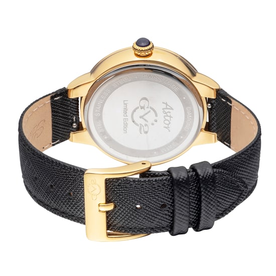 GV2 Astor Women's Black Dial Calfskin Leather Watch - Image 2
